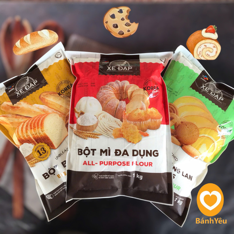 Bột Mì Hiệu Xe Đạp Số 8/11/13 Gói 1kg Chuyên Làm Bánh