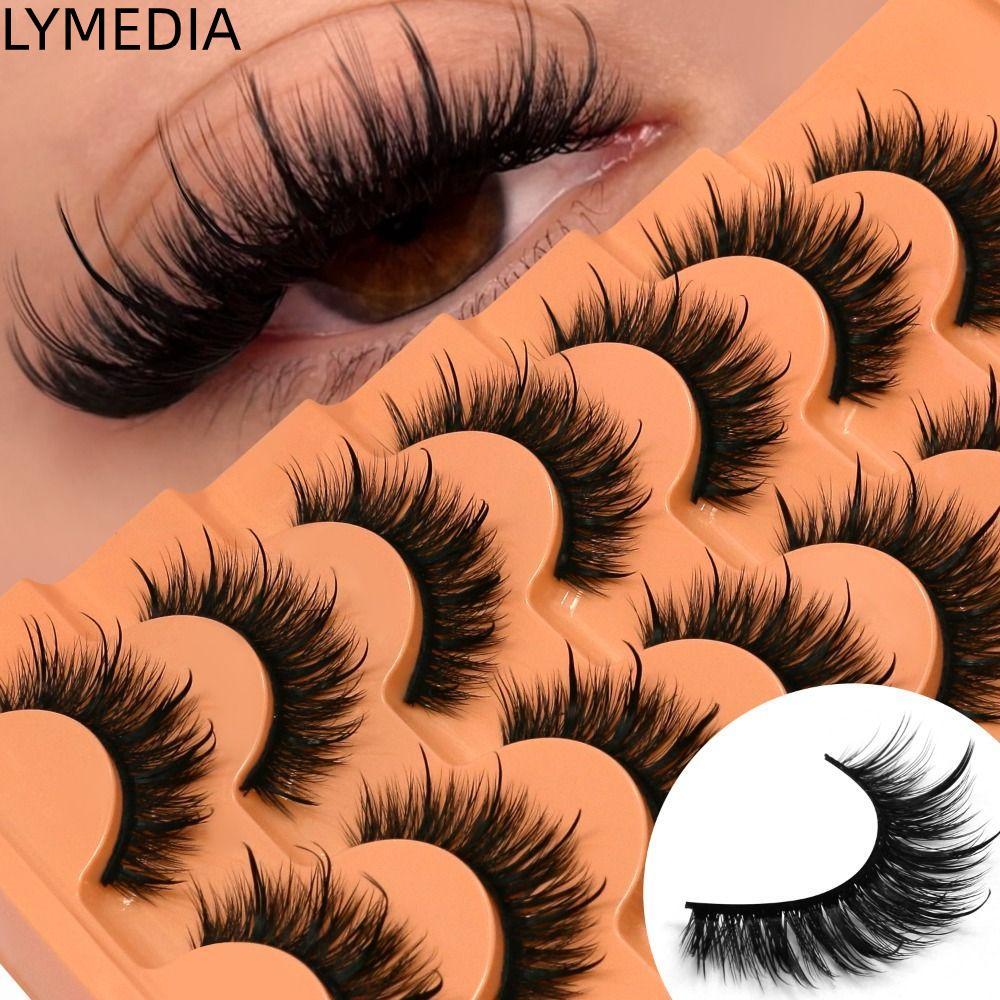 LYMEDIA Lông Mi Giả, Lông Mi Thủ Công Nối Dài Lông Mi Giả Chồn Mi, Thời Trang Nữ Mềm Wispy Lông Tơ D