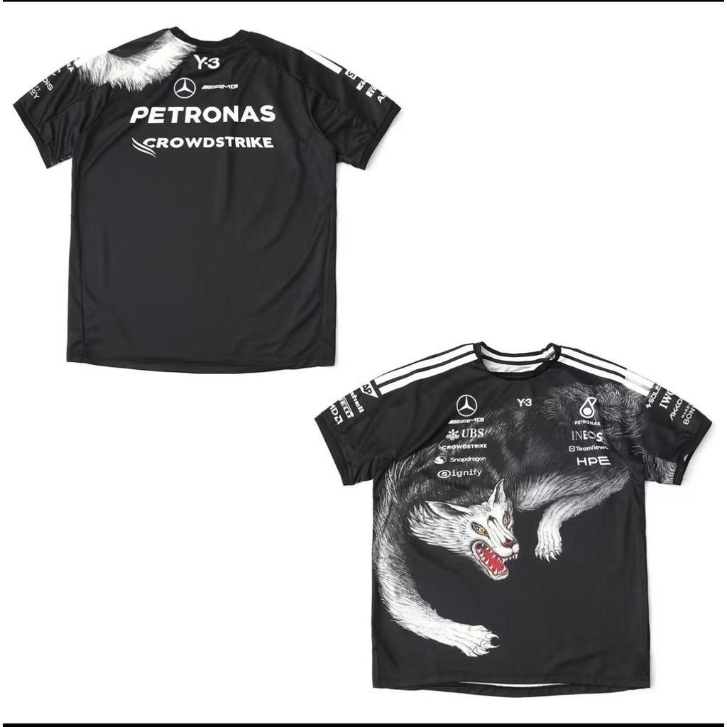 Y-3 x -AMG Horse Oil F1 Fleet Đồng thương hiệu SS26 Petronas F1 Áo thun in họa tiết