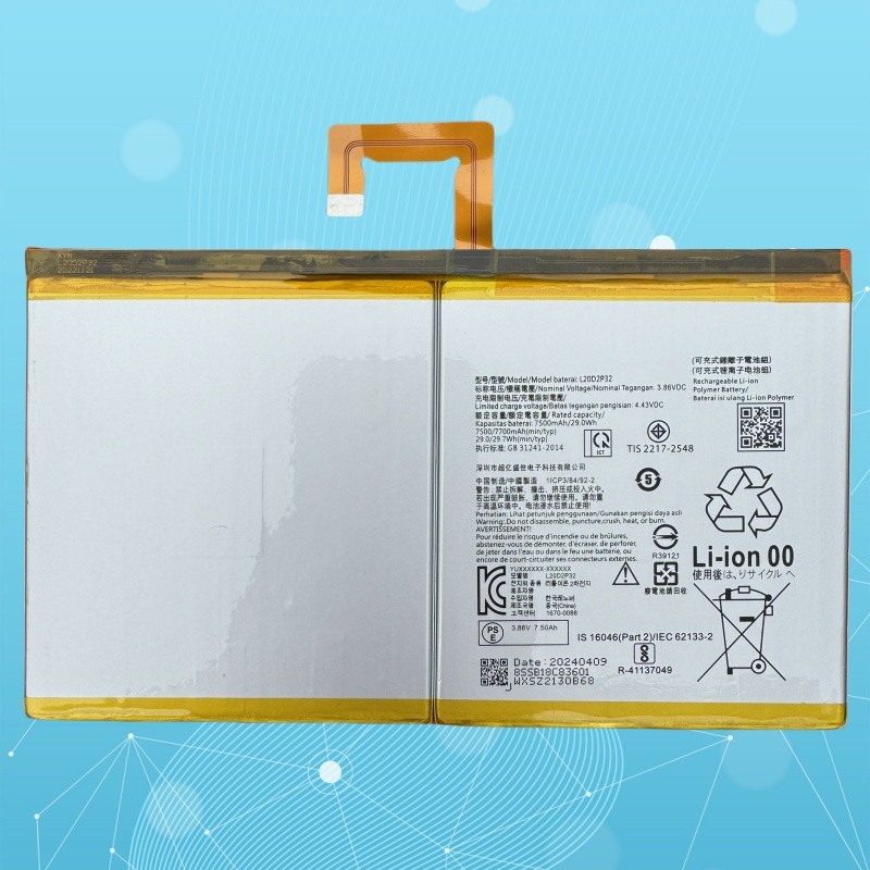 Thích hợp cho tấm lót Shin-Chan TB-J607F M10 PLUS Pin máy tính bảng L20D2P32 Bảng điện