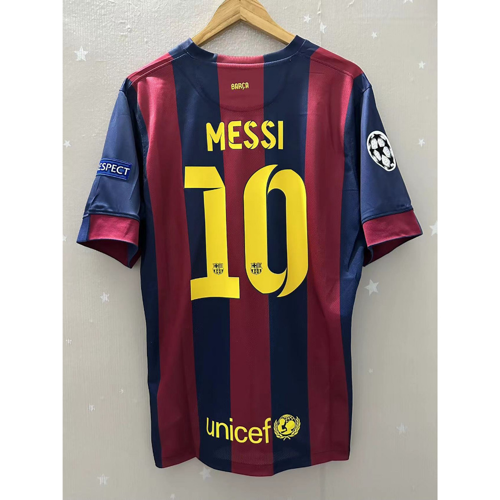 FC Barcelona 2014-15 Sân nhà Retro Jersey – Áo thun tùy chỉnh (Messi, Neymar Jr, Suárez) – Bản sao c