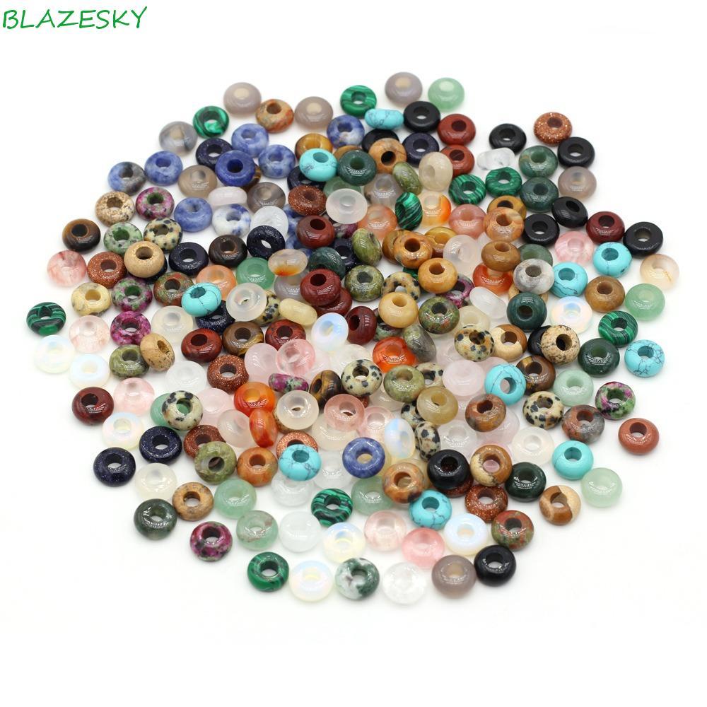 Hạt mã não BLAZESKY, Hạt rộng mắt hổ đầy màu sắc, Charms Phong cách cổ điển Mã não hạt tròn mã não r