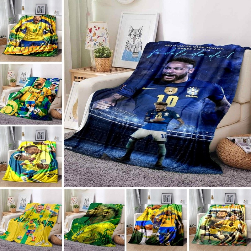 Neymar world cup jersey Chăn lông cừu Chăn ấm nhẹ để đi du lịch và ngủ trưa