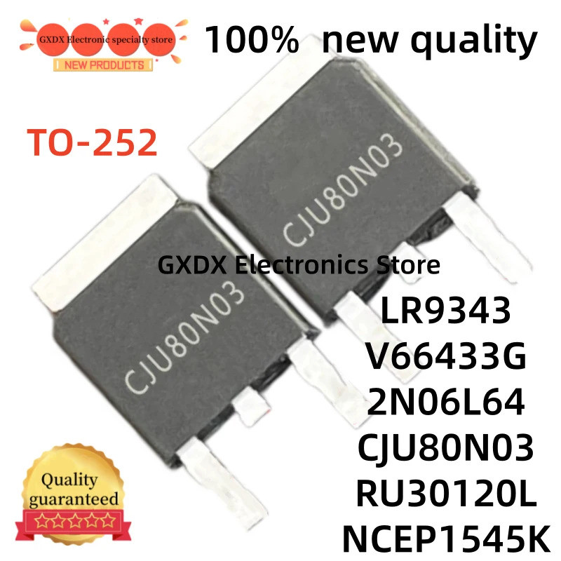 5 Chiếc 2N06L64 NCEP1515K LR9343 IRLR9343 TO252 CJU80N03 RU30120L V66433G SPD15N06S2L-64 TO-252 Hiệu