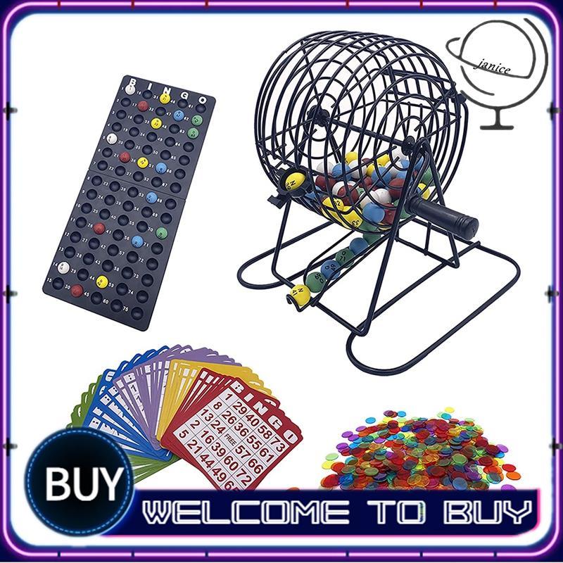 Bộ trò chơi Bingo Deluxe với lồng Bingo 6 Inch, bảng Bingo Master, 75 quả bóng màu, 50 thẻ Bingo và 