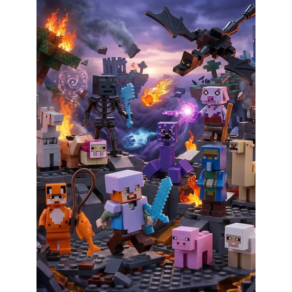 Minecraft Minifigure Khối Xây Dựng Steve Minecraft Monster Creeper Shadow Dragon Minifigure Khối Xây