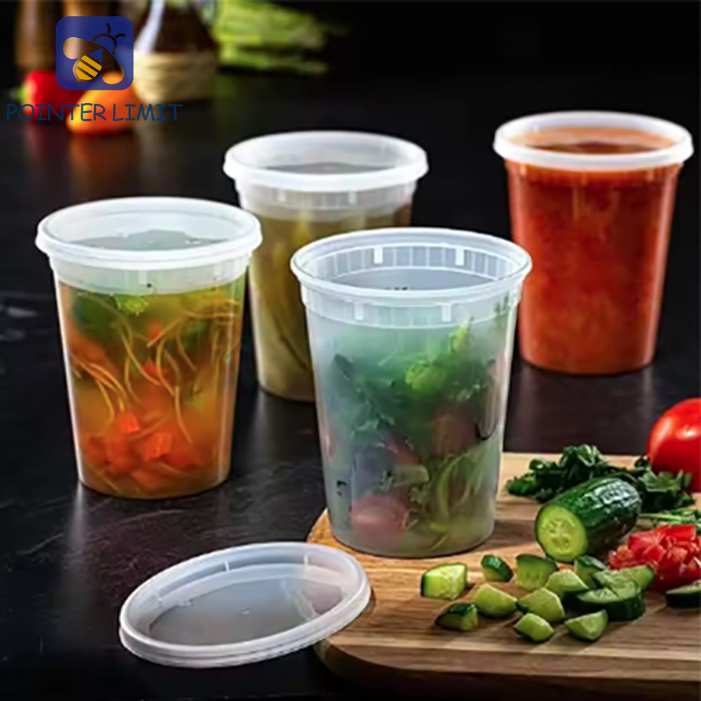 POINTER GIỚI HẠN 50 Hộp đựng thực phẩm, Nắp kín khí Hộp đựng Deli không chứa BPA, Cốc súp dùng một l