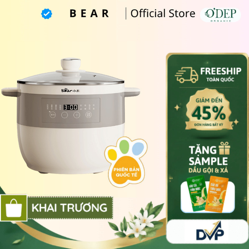 Nồi Nấu Chậm 2.5L Đa Năng Bear DDZ-B25Q3 - Hàng Chính Hãng