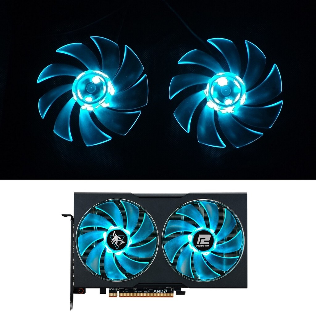 [Quạt làm mát thẻ đồ họa] Shaoxun Hellhound RX7600 7650 7600XT Quạt card đồ họa Dual Ball LED Ánh sá