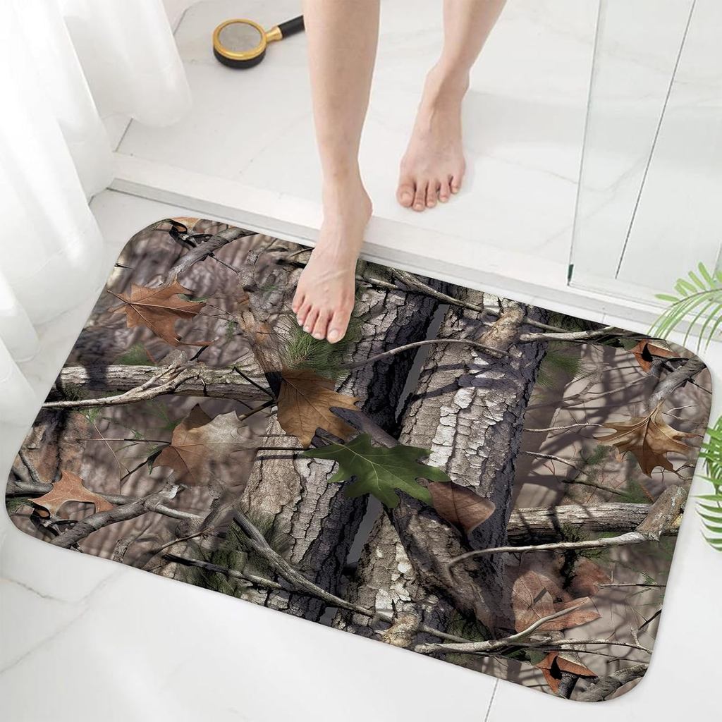Sanzugh Camo Săn Bắn Thảm Tắm Thảm Cho Phòng Tắm, Mộc Mạc Ngụy Trang Cắm Trại Nam Phòng Tắm Thảm Sàn