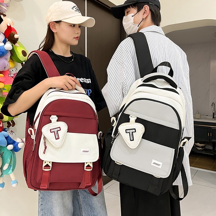 Balo học sinh thời trang unisex nam nữ đi học cấp 2 3 màu pastel đẹp nhiều ngăn vải chống nước BK105