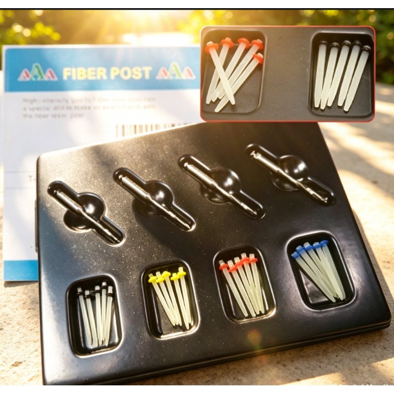 Chất liệu nha khoa Fiber Post Quartz Post Filling Repair Post, với 20 miếng ren
