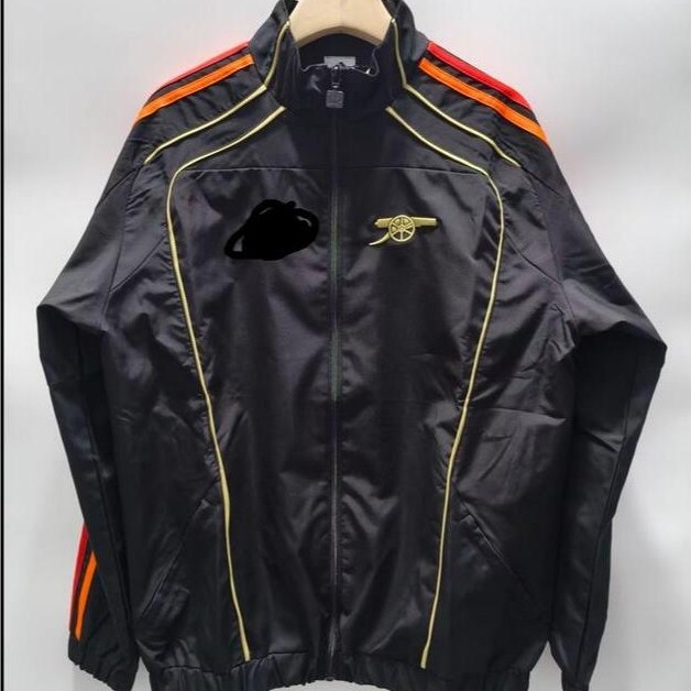 2026-2027 ASN Đen Thêu Nam Áo Gió Áo Bóng Đá Tracksuit Zip Áo Khoác Dài Tay Huấn Luyện Bóng Đá Mặc