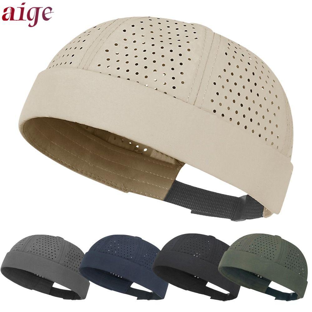 Mũ beanie AIGE, Mũ Skullies không vành thoáng khí có thể điều chỉnh, Mũ lưới thời trang thông thường