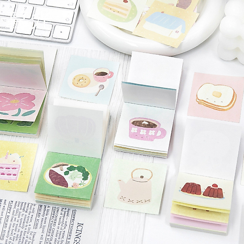 Giấy Note - Tập 50 Tờ Ghi Chú 25 Kiểu Mini TEA ROOM ROAMING Vừa Ghi Chú Vừa Trang Trí