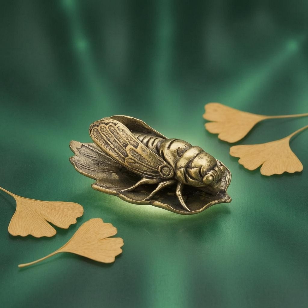 Đồng thau Cicada Trang trí Tuổi Vàng-Bronze Cicada Trang trí Bàn trang trí Kích thước nhỏ
