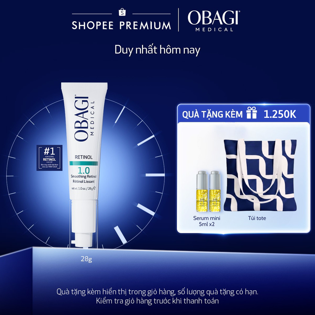 [ĐỘC QUYỀN LIVESTREAM] Kem Chống Lão Hóa & Tái Tạo Da Obagi Retinol 1.0 28g