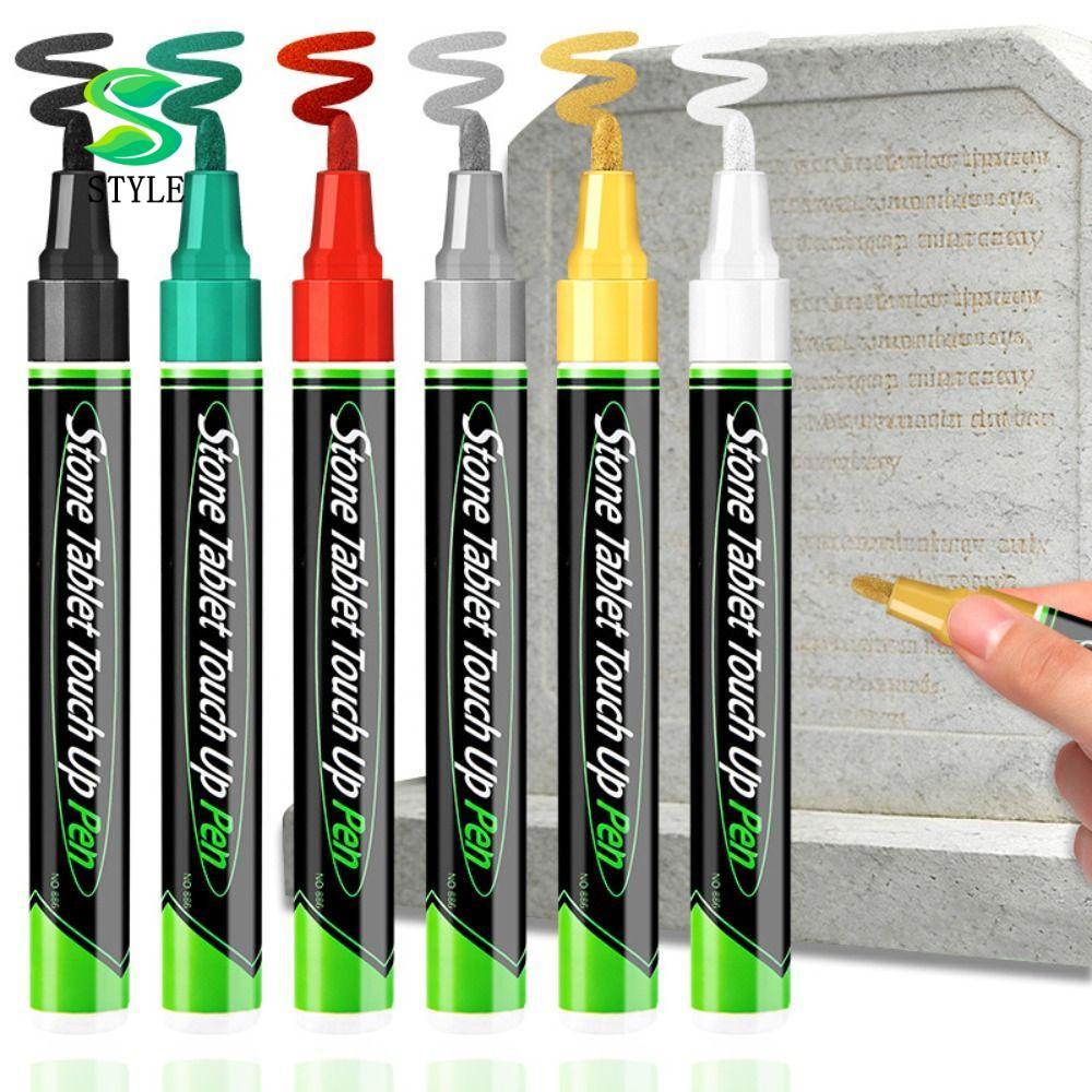 STYLE Tombstone Touch Up Paint Pen, Màu sắc không thấm nước Inscription Touch Up Paint, Touch Up Pen