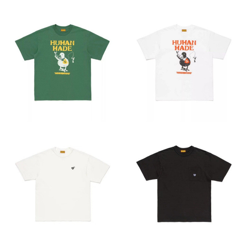 HJR4 Spot Goods Daily Order HUMAN HM Home 25SS New Japanese-style bamboo cotton short-sleeve shirt T