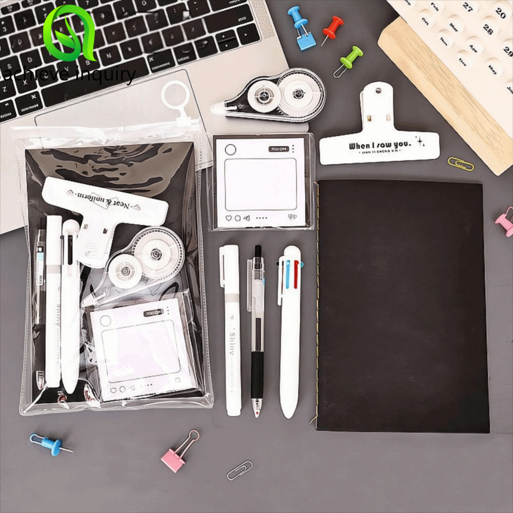 ACHIEVE INQUIRY Bộ văn phòng phẩm trường học, Bộ văn phòng phẩm học sinh đơn giản di động, INS Corre
