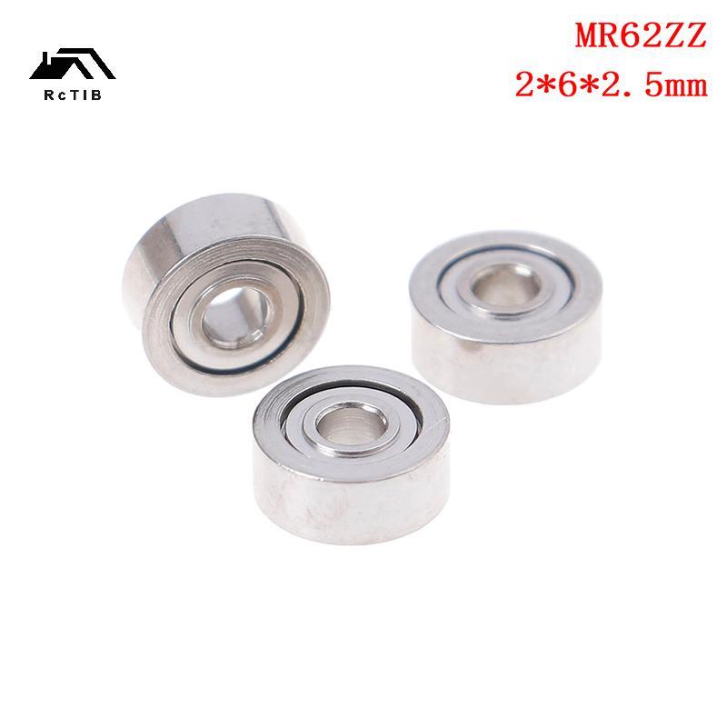 < RcTlB > 10 chiếc MR62ZZ (2x6x2.5mm) vòng bi chính xác được che chắn bằng kim loại vòng bi mini.