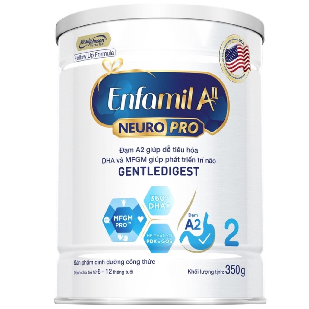 [MALL] Enfamil A2 NeuroPro số 2 350g (6-12 tháng) - Dinh dưỡng cho bé, hấp dẫn
