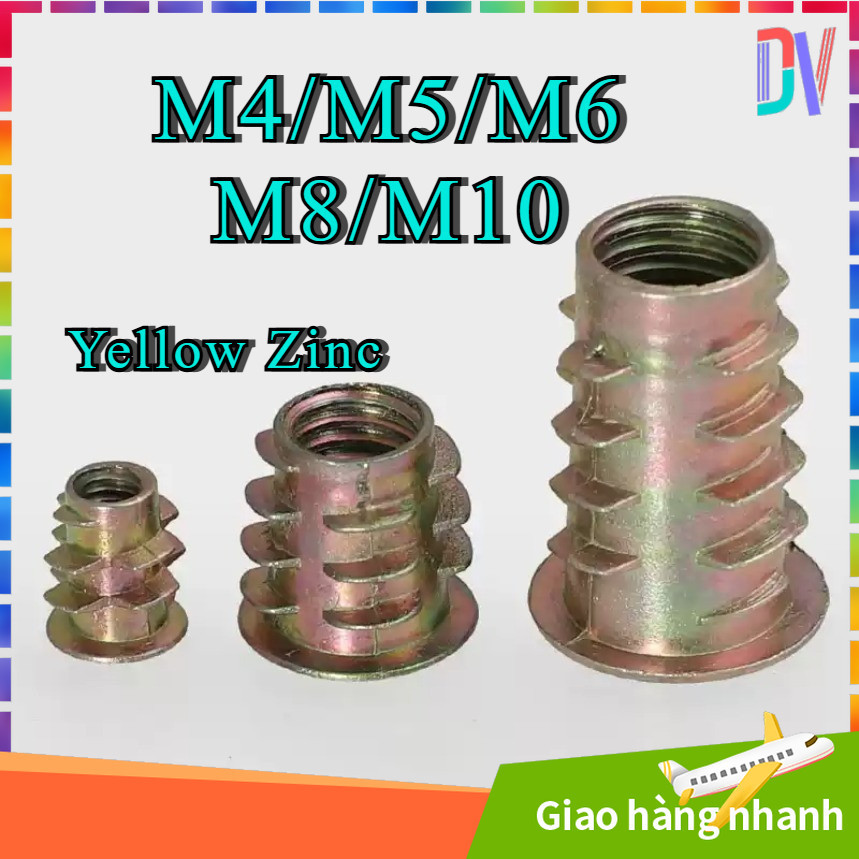 [Giá sỉ 10-50 con] Ốc cấy gỗ, sò cấy gỗ, ốc cấy gỗ tạo ren, nhiều kích thước M4 / M5 / M6 / M8 / M10