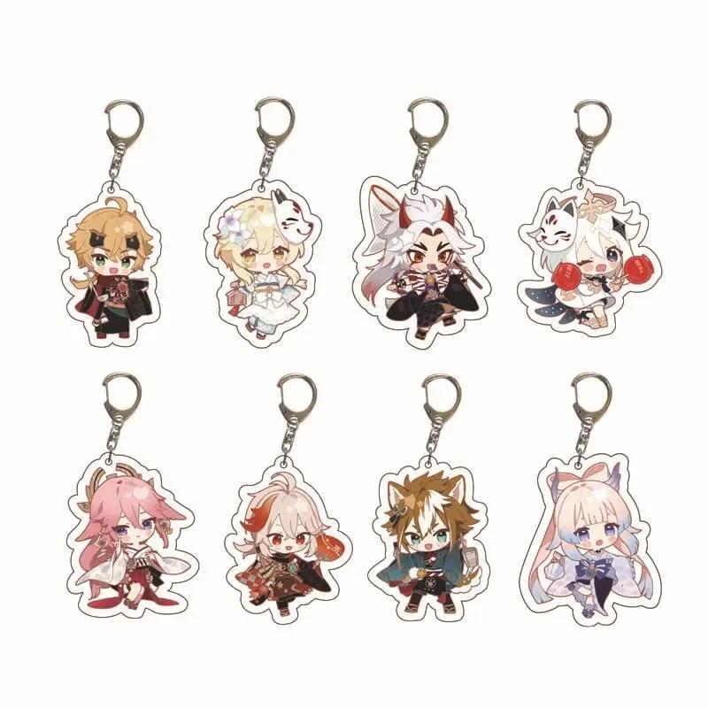 Genshin Impact Lumine Aether Paimon Kamisato Ayaka Kamisato Ayato móc khóas Accessories Cute Charact