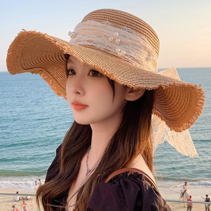 Outdoor sun protection products are hot sellers6mm Sweet hat with brim, straw hat, large sunshade, f