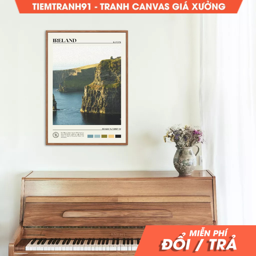 Tranh treo tường, Oil Paint, Ireland Wall Art, Ireland Poster, Ireland Photo, Ireland Wall Decor, UK