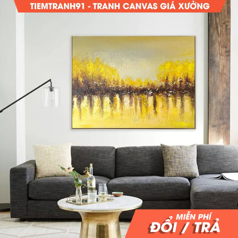 Tranh treo tường, Large Abstract Painting Gold Abstract Painting Original,Brown Painting,Sea Abstrac