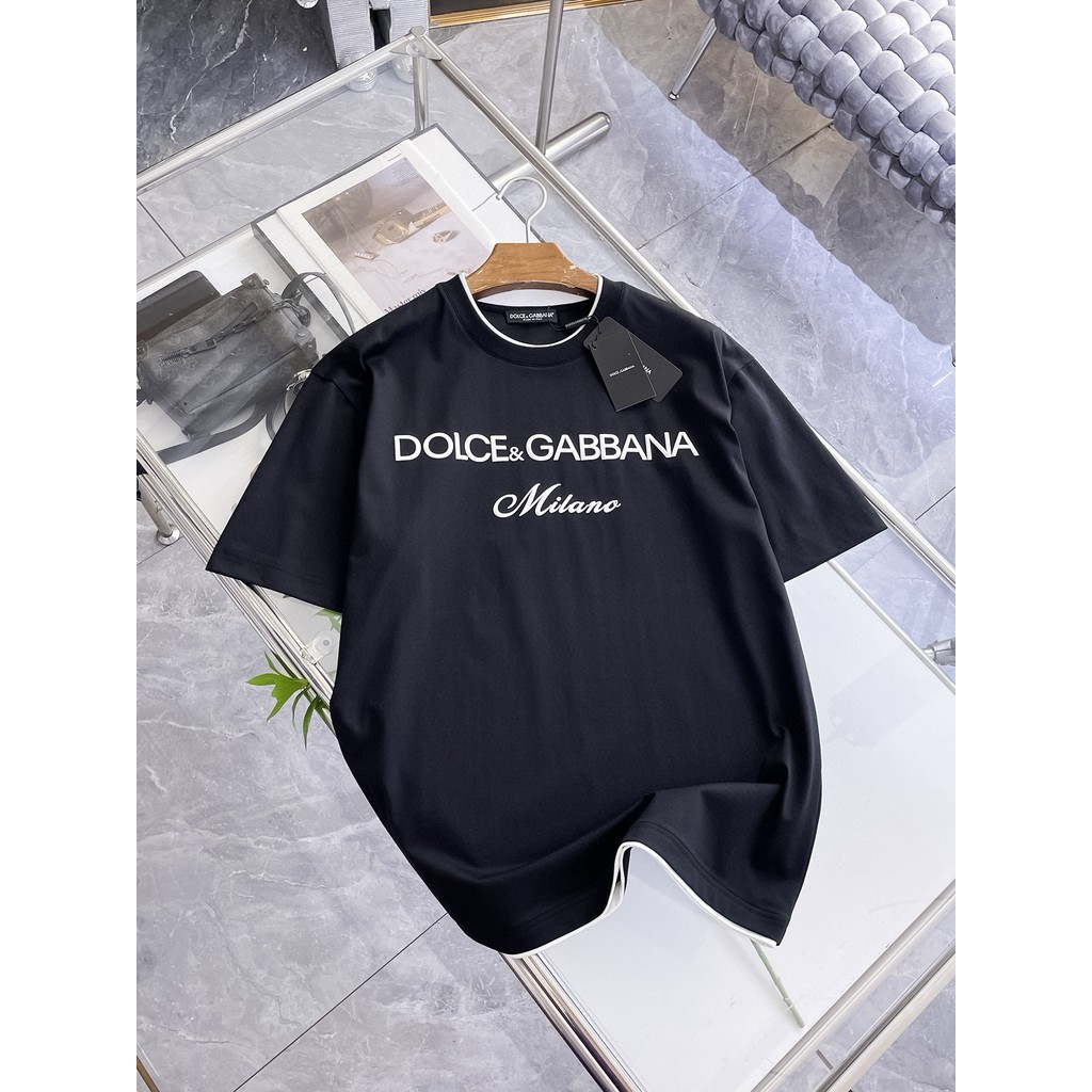 Dolce & Gabbana Dolce & Gabbana Dolce & Gabbana Áo thun ngắn tay mùa hè Plus Size Phong cách cổ điển