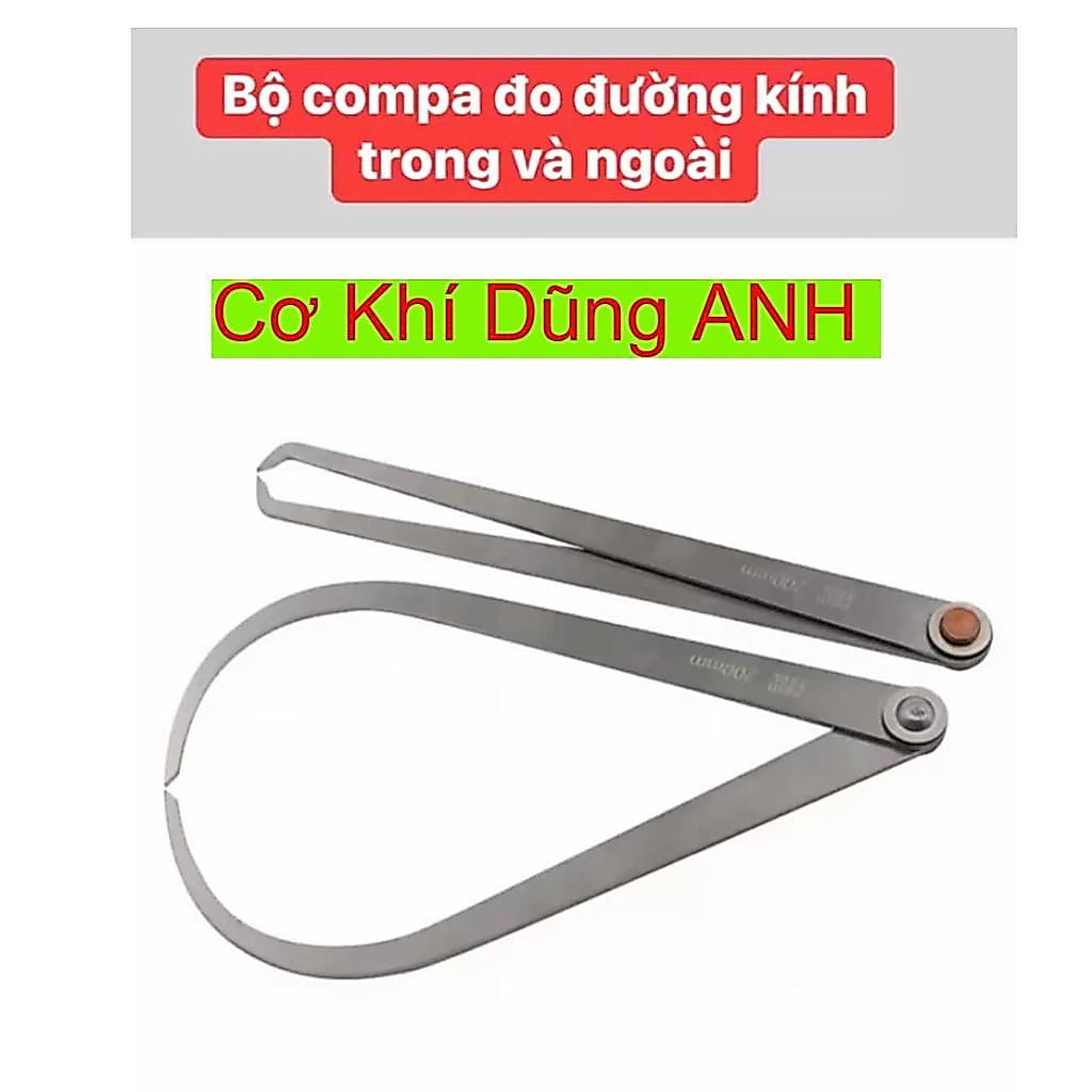 Compa cơ khí compa đo đường kính trong và ngoài bộ 2 cây