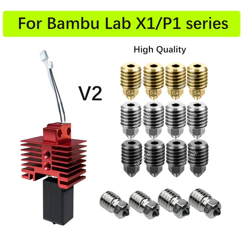 HB Cho Bambu Lab Hoàn Chỉnh Hotend Lắp Ráp Nâng Cấp Hotend X1 X1C P1P P1S Với Quạt Vòi Phun Hoàn Chỉ