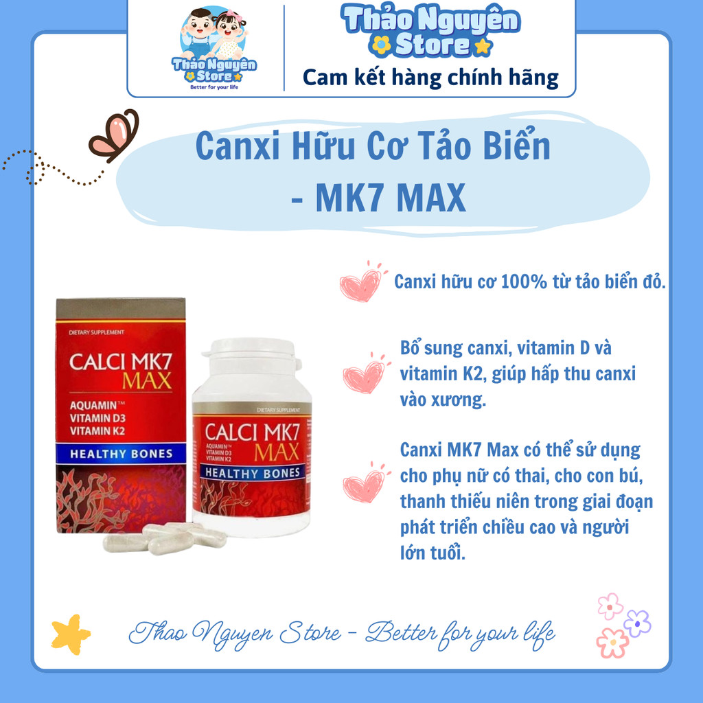 Canxi Hữu Cơ Tảo Biển  - MK7 MAX - Hộp 60v