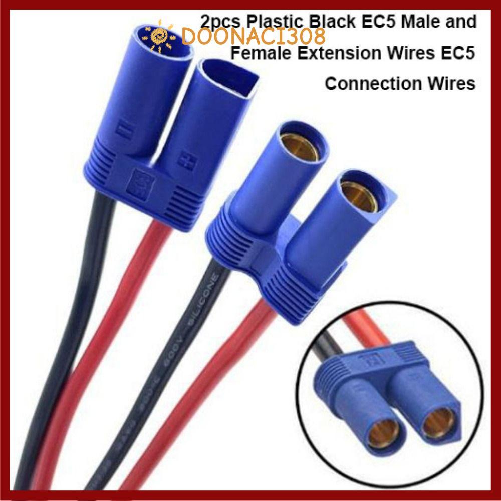 DOONACI308 2 Dây Nối Dài, Dây Kết Nối EC5 Nhựa Đen, Chất Lượng Cao EC5 Nam Nữ 6 Kiểu EC5 Dây Thiết B