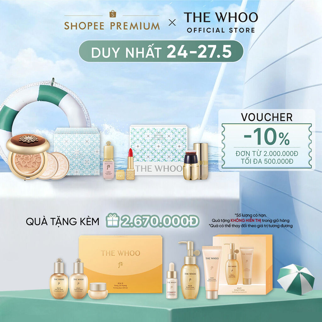 [THE WHOO OFFICIAL] [Tặng 1 lõi] Phấn nước trang điểm chống nắng, chống lão hóa Cheongidan Essence Cushion SPF50+/PA+++ | BigBuy360 - bigbuy360.vn