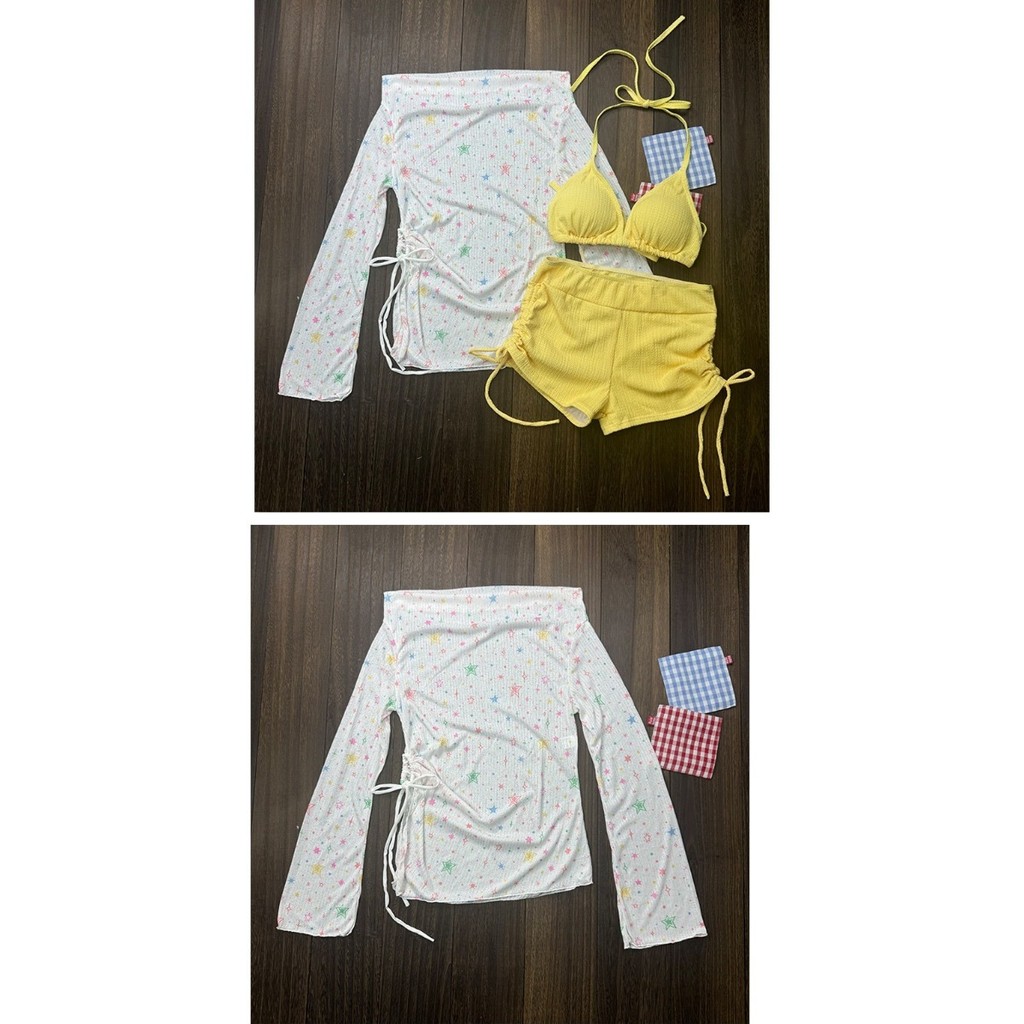 Bộ Đồ Bơi Nữ Mới (3 Món) Áo Khoác Ngoài Dài Tay Thời Trang Chống Nắng Bộ Bikini Quần Short Kiểu Nghỉ Dưỡng 647 | BigBuy360 - bigbuy360.vn