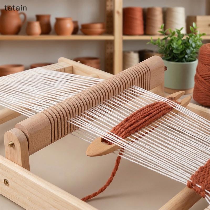 Tatain Gỗ Dệt Loom Set Dành Cho Trẻ Em Người Mới Bắt Đầu DIY Tấm Thảm Huddle Thanh Khung Nhà Lớp Học