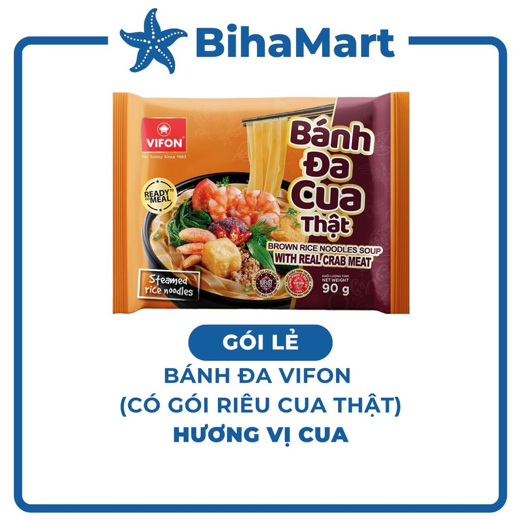 [GÓI LẺ] - VIFON - Bánh đa Vifon cua thật, bánh đa cua thịt thật Vifon , bánh đa có gói cua thật Vif