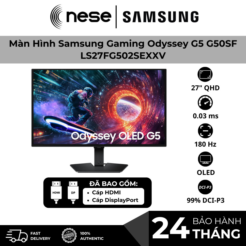 Màn Hình Samsung Gaming 27 Inch Odyssey G5 G50SF QHD 180Hz – LS27FG502SEXXV