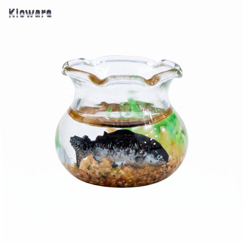 Nhà búp bê Fishbowl Rim loe Mini Fish Bowl Gravel Bottom Mini Bowl Tank