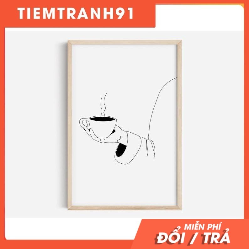 Tranh treo tường | Line art-line art print, Coffee print, female line art 54 , tranh canvas giá rẻ