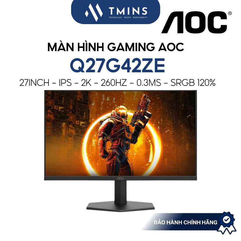 Màn hình Gaming AOC Q27G42ZE 27Inc IPS 2K 260Hz 0.3Ms sRGB 120% - Bảo hành chính hãng