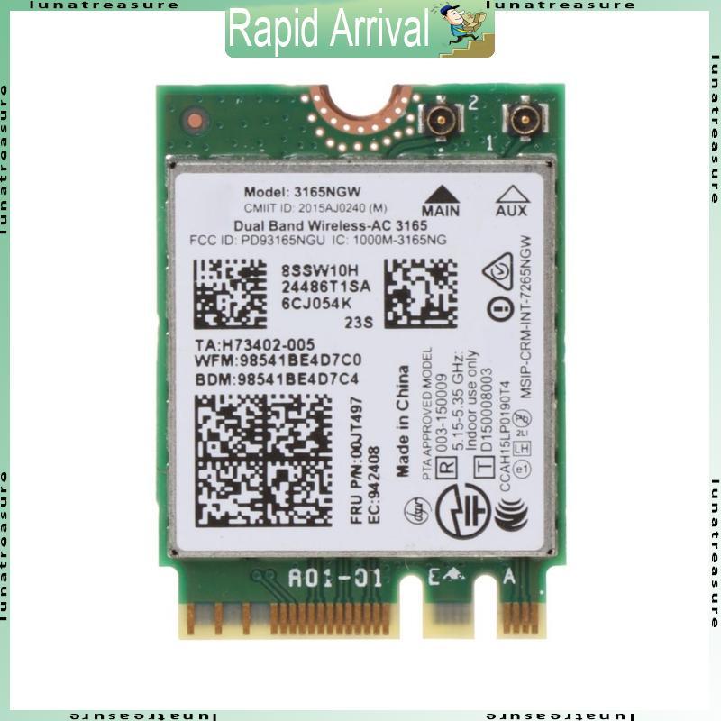 Lun 3165NGW NGFF Wireless-AC WiFi Card 2 4 5G 802 11ac ax Bluetooth-Tương thích 4 0 Thẻ Wifi băng tầ