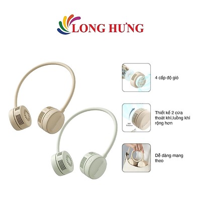Quạt mini tích điện đeo cổ Jisulife Neck Fan Life1 1800mAh - Hàng chính hãng