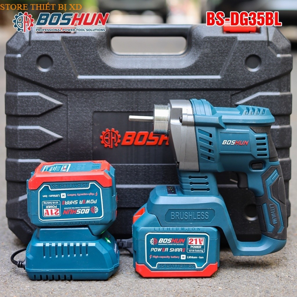 Máy Đầm Dùi Bê Tông Pin Boshun BS-DG35BL, Đầu Nối Cần 35mm, STORE THIẾT BỊ XD