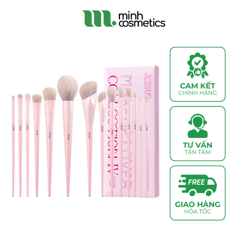 Bộ Cọ Trang Điểm Jessup Comprehensive Collection Crystal Pink