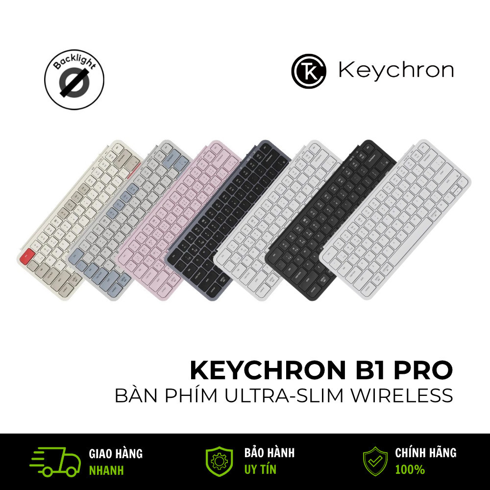 Bàn Phím Keychron B1 Pro Wireless Siêu Mỏng 75% Bluetooth 2.4G Ultra Slim
