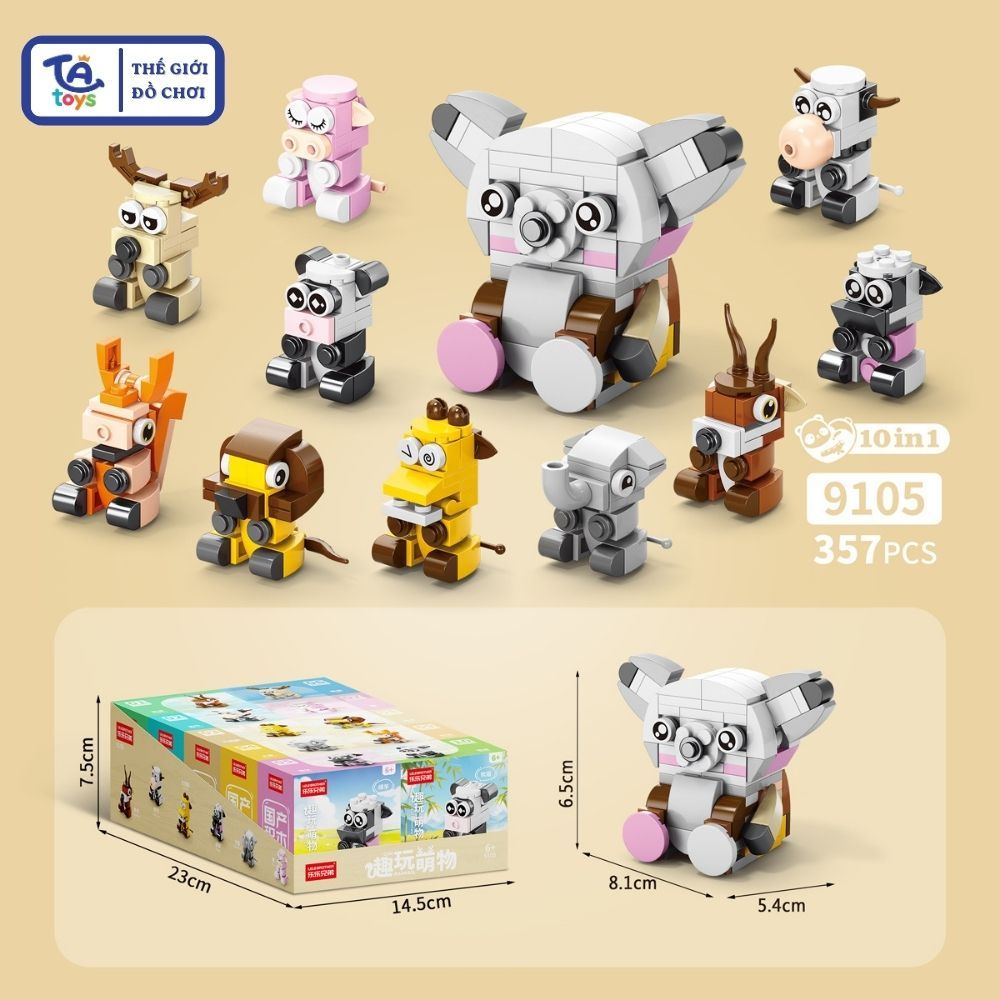 ( 10IN1 ) Set Đồ Chơi Lắp Ghép Set Gấu Lười 300+ Chi Tiết – Mô Hình Lắp Ráp Nhiều Mẫu